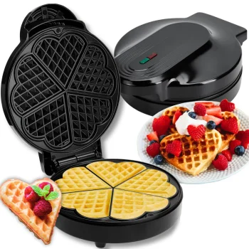 Vafeļu panna sirds formas vafelēm 1000W (Melna)