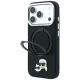 Karl Lagerfeld vāciņš iPhone 18 Pro / 17 Pro ar gredzena statīvu 360 MagSafe, melns