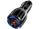 Auto lādētājs ar 2x USB QC 3.0, 12-24V, melns
