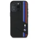 BMW Silicone Cut Tricolor Lines MagSafe vāciņš iPhone 16 Pro Max, melns