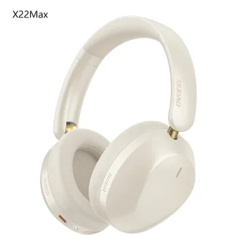 Bezvadu uzliekamās austiņas Dudao X22 Max ar ANC un Bluetooth 5.4, bēšas
