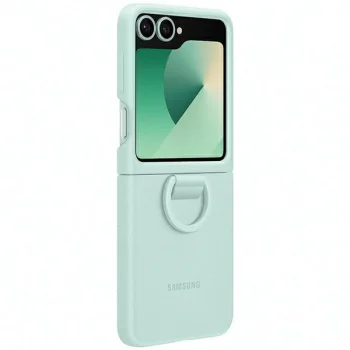 Samsung Galaxy Z Flip 6 ( SM-F741B/DS ) Original Silicon Case Cover with Ring, Mint (EF-PF741TMEGWW) | Telefona...