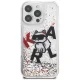 Karl Lagerfeld Liquid Glitter Choupette vāciņš iPhone 16 Pro Max, caurspīdīgs