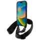 BMW M Edition Carbon Tricolor Lines vāciņš ar siksniņu iPhone 16 Pro, melns