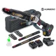 Akumulatora ķēdes zāģis Humberg HM-437, 850 W, 2x 2.0 Ah, ar 8\" un 10\" sliedēm un koferi