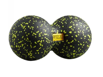 4Fizjo dubultā masāžas bumbiņa EPP 12 cm, melna/dzeltena