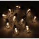 Saules bateriju dārza virtene ar 10 LED spuldzēm, Loft stils