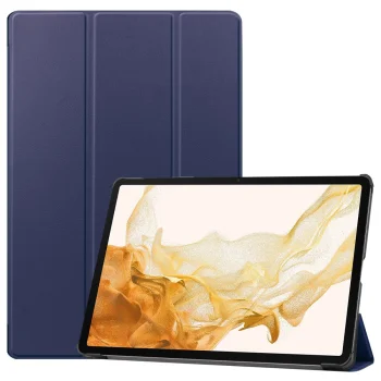 Samsung Galaxy Tab S9+ Plus (SM-X810, SM-X816B) Trifold Stand PU Leather Cover Case, Blue | Planšetes Vāciņš...