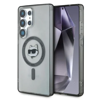 Karl Lagerfeld Button Choupette MagSafe vāciņš Samsung Galaxy S25 Ultra, melns