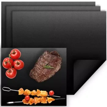 Ruhhy vairākkārt lietojams grila un cepeškrāsns paklājiņš 33x40 cm, 3 gab., melns