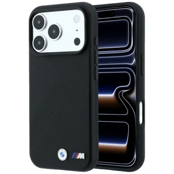 BMW M Tire Track Metal Logo MagSafe vāciņš iPhone 17 / 18 Pro Max, melns