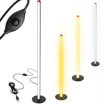 LED stāvlampa 100 cm, 3 gaismas toņi, regulējams spilgtums, melna