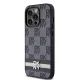 DKNY iPhone 14 Pro vāciņš Leather Checkered Mono Pattern, melns