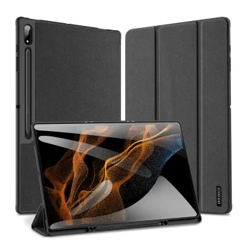 Dux Ducis Domo atverams vāciņš maciņš Samsung Galaxy Tab S8 / S9 Ultra, melns