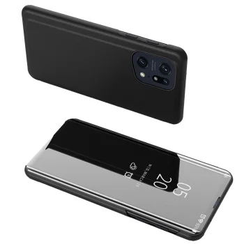 Clear View Case atverams vāciņš Oppo Find X5 Pro, melns