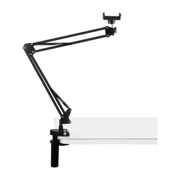 PULUZ PU650B galda stiprinājums ar telefona turētāju viedtālruņiem līdz 6.8", melns