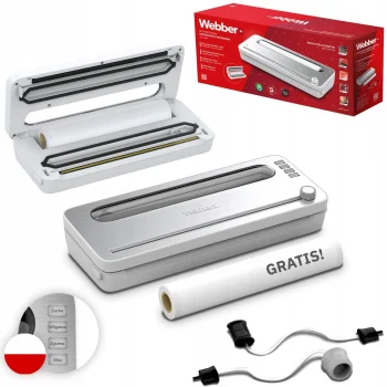 Webber WEBV104B Vakuuma iepakotājs pārtikai, 120W, balts