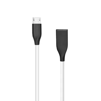 Silikona kabelis Extra Digital USB uz Micro USB, 1 m, balts