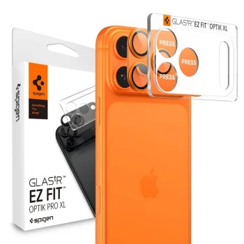 Spigen Optik Pro XL kameras aizsargstikls iPhone 17 Pro Max, oranžs