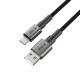 Tech-Protect UltraBoost DNA USB-A uz USB-C kabelis, 15W, 3A, 200cm, pelēks