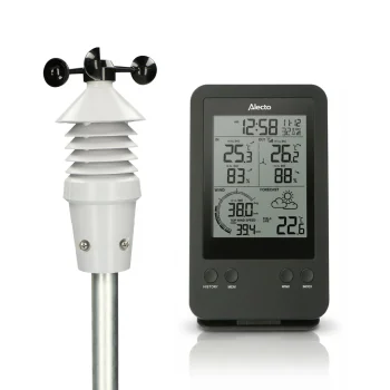 Meteoroloģiskā stacija Alecto WS-3400 ar bezvadu sensoru, 5.5" LCD, melna