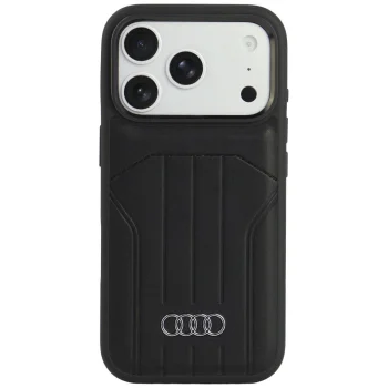 Audi Synthetic Leather MagSafe vāciņš priekš iPhone 18 Pro / 17 Pro, melns