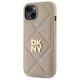 DKNY Quilted Stack Logo vāciņš Apple iPhone 14, bēšs