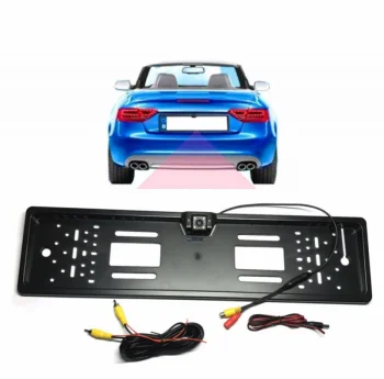 Automašīnas Reģistrācijas Numura Zīmes Rāmis ar Kameru Parkošanās Palīgs, Melna | Auto License Plate Frame...
