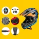 Bērnu veloķivere Rockbros TT-32SOBL-S ar noņemamu zoda aizsargu, S (48-52 cm), melna/oranža
