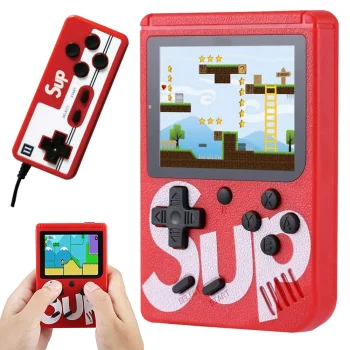 Mini retro portatīvā spēļu konsole, 400 spēles, 3.0" ekrāns, TV pieslēgums, pults, sarkana