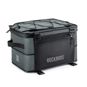 Rockbros A30 ROAD TO SKY saliekama velosipēda bagāžnieka soma 15-30L, pelēka