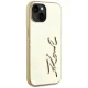 Karl Lagerfeld Wrinkled Metal Signature vāciņš iPhone 15, zelta