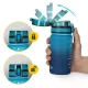4Fizjo Tritan motivējoša sporta ūdens pudele 500ml, zila