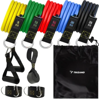 TRIZAND Elastīgās Fitnesa Vingrošanas Gumijas Pretestības Lentes Joslas 5 gab., Komplekts | Set of Elastic Fitness...