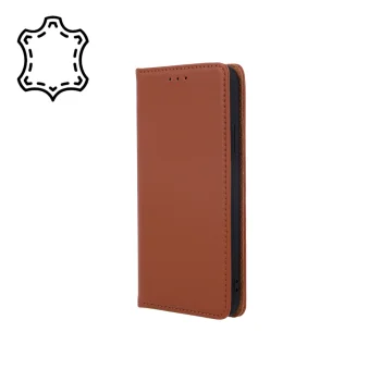 Apple iPhone 16 Pro 6.3'' Genuine Leather Wallet Phone Cover, Brown | Telefona Vāciņš Maciņš Apvalks Grāmatiņa