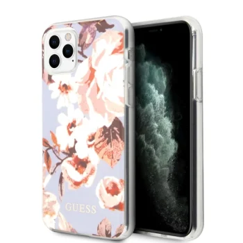 Guess iPhone 11 Pro Max vāciņš Flower Collection, ceriņkrāsas