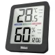 Termometrs un higrometrs Mebus 11115 ar pulksteni, Black