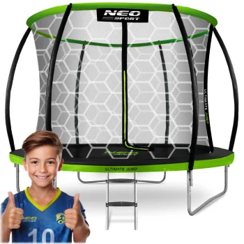 Dārza batuts Neo-Sport 312 cm (10ft) ar iekšējo tīklu un kāpnēm