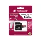 Atmiņas karte Transcend microSDXC 128GB Class 10 UHS-I 400x + SD adapteris