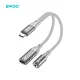BWOO BZ67 adapteris 2in1 USB-C uz 3.5mm un USB-C PD 65W pelēks