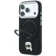 Karl Lagerfeld Ring Stand 360 Karl Head Pin MagSafe vāciņš iPhone 18 Pro / 17 Pro, melns