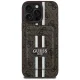Guess 4G Stripes vāciņš iPhone 16 Pro Max ar MagSafe maku, brūns