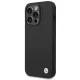 BMW iPhone 14 Pro Max vāciņš Silicone Metal Logo, melns