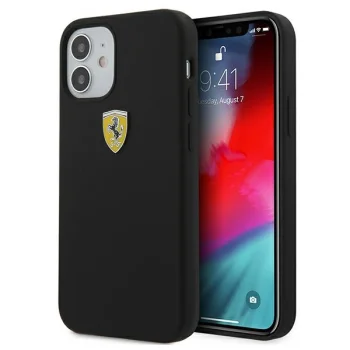 Ferrari iPhone 12 mini vāciņš On Track Silicone, melns