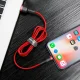Baseus Cafule USB uz Lightning kabelis 2.4A QC 3.0, 0.5m, sarkans