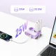 Orico PDC25 25W 6in1 kontaktligzdu pagarinātājs 2x AC 2x USB-A 2x USB-C, violets