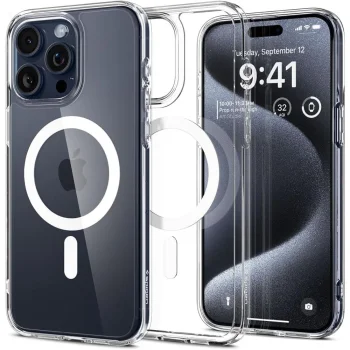 Spigen iPhone 15 Pro vāciņš Ultra Hybrid MagSafe, caurspīdīgs / balts