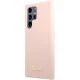 Guess Silicone Vintage Gold Logo vāciņš Samsung Galaxy S23 Ultra, rozā
