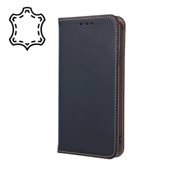 Apple iPhone 17 6.3'' Genuine Leather Wallet Phone Cover, Black | Telefona Vāciņš Maciņš Apvalks Grāmatiņa