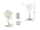Bezvadu saliekams galda ventilators ar LED lampu, 5W, zaļš